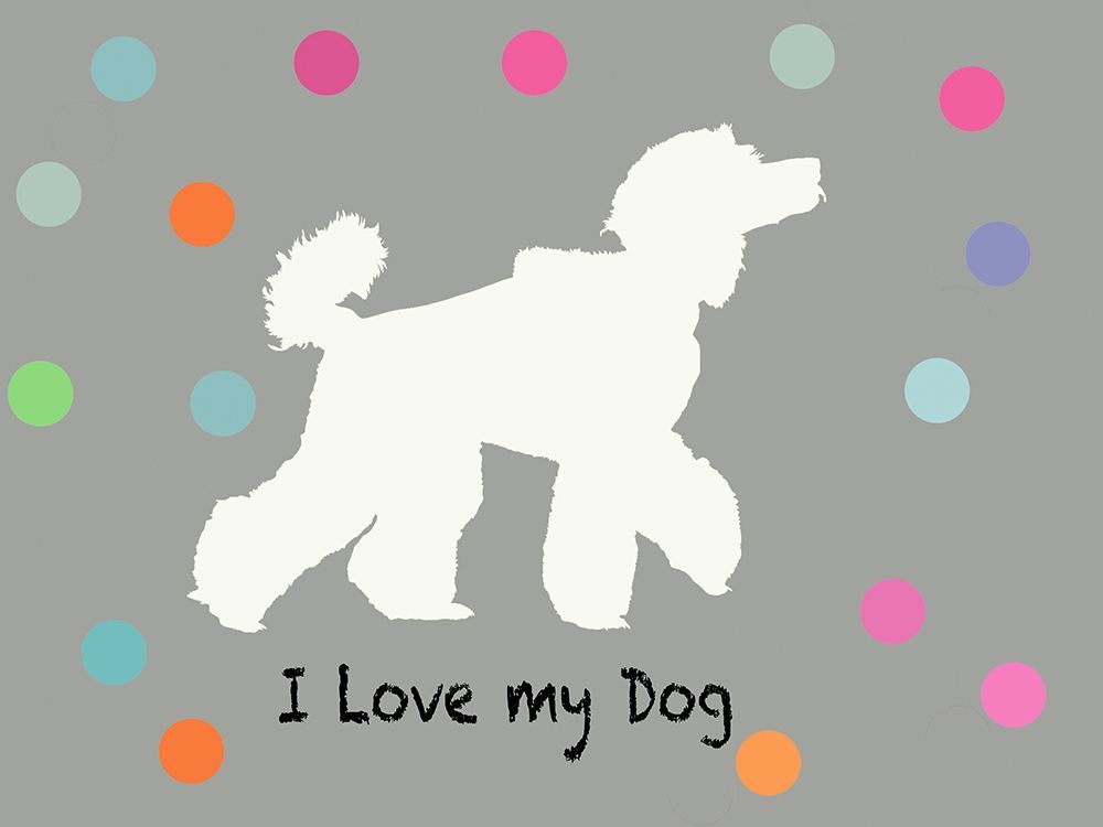 Woof on Grey art print by PI Juvenile for $57.95 CAD