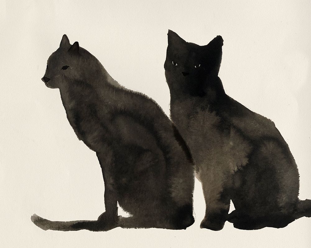 Two Black Cats  art print by Pi Studio for $57.95 CAD