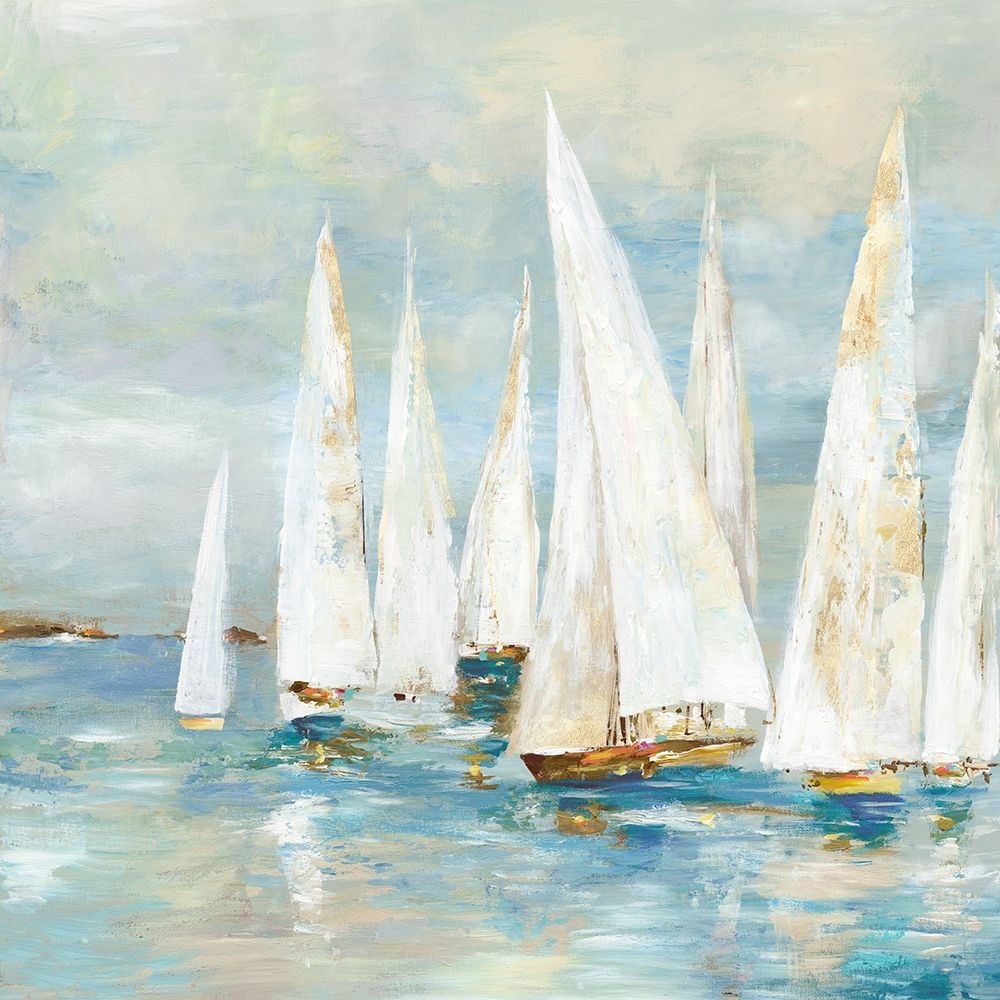 White Sailboats art print by Allison Pearce for $57.95 CAD