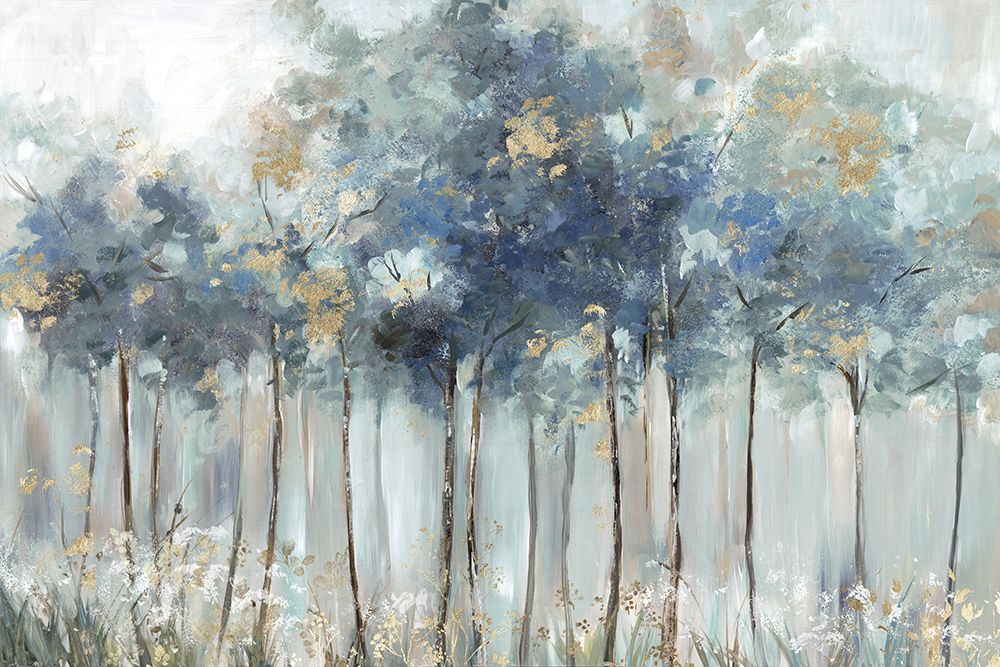 Blue Golden Forest art print by Allison Pearce for $57.95 CAD