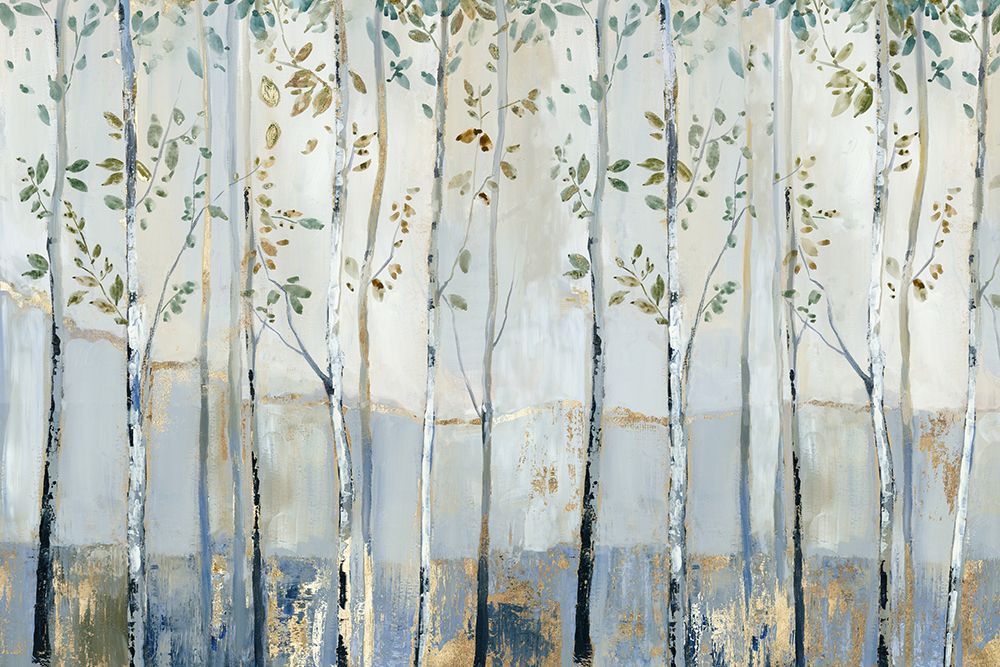 Blue Birch Forest Glade art print by Allison Pearce for $57.95 CAD