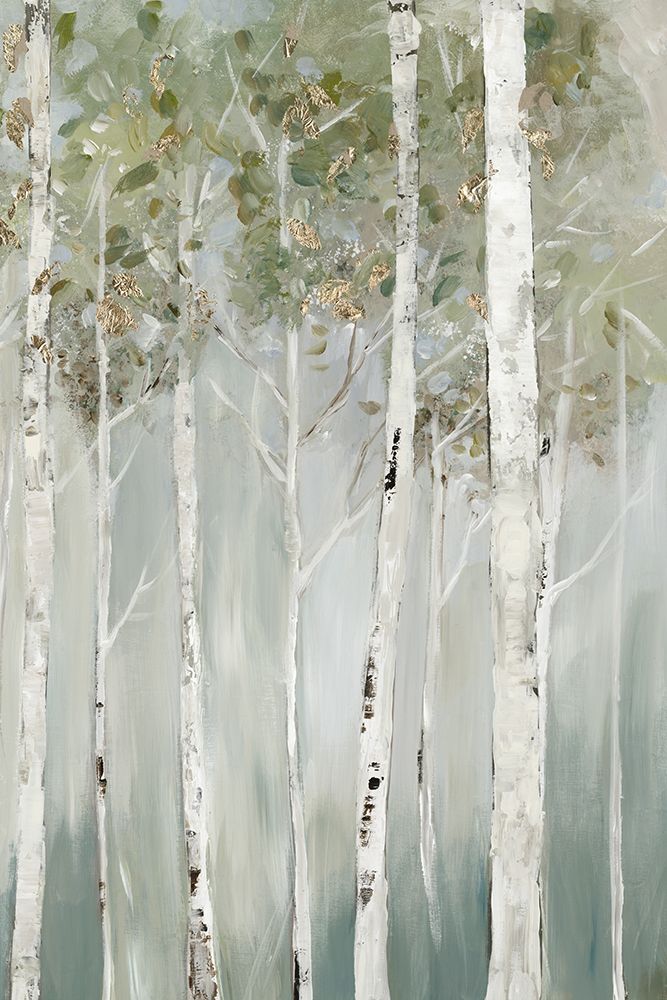 Whispering Green Birch Forest II art print by Allison Pearce for $57.95 CAD