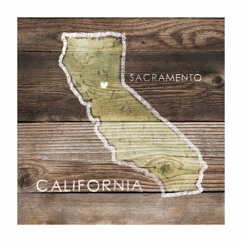 California Rustic Map art print by PI Galerie for $57.95 CAD