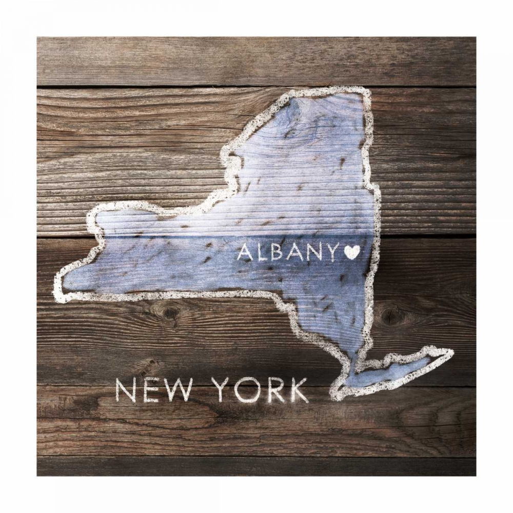 New York Rustic  Map  art print by PI Galerie for $57.95 CAD