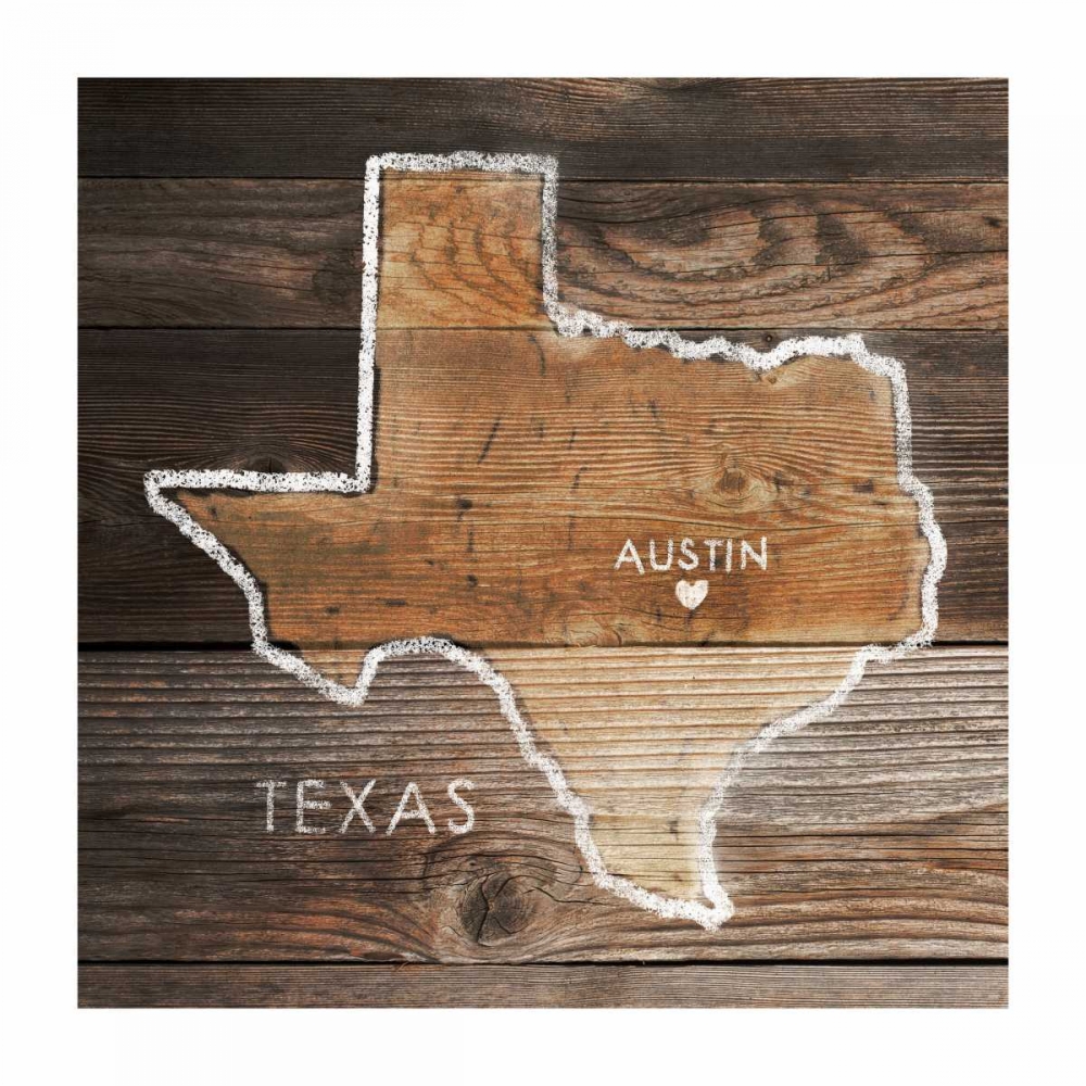 Texas Rustic Map art print by PI Galerie for $57.95 CAD