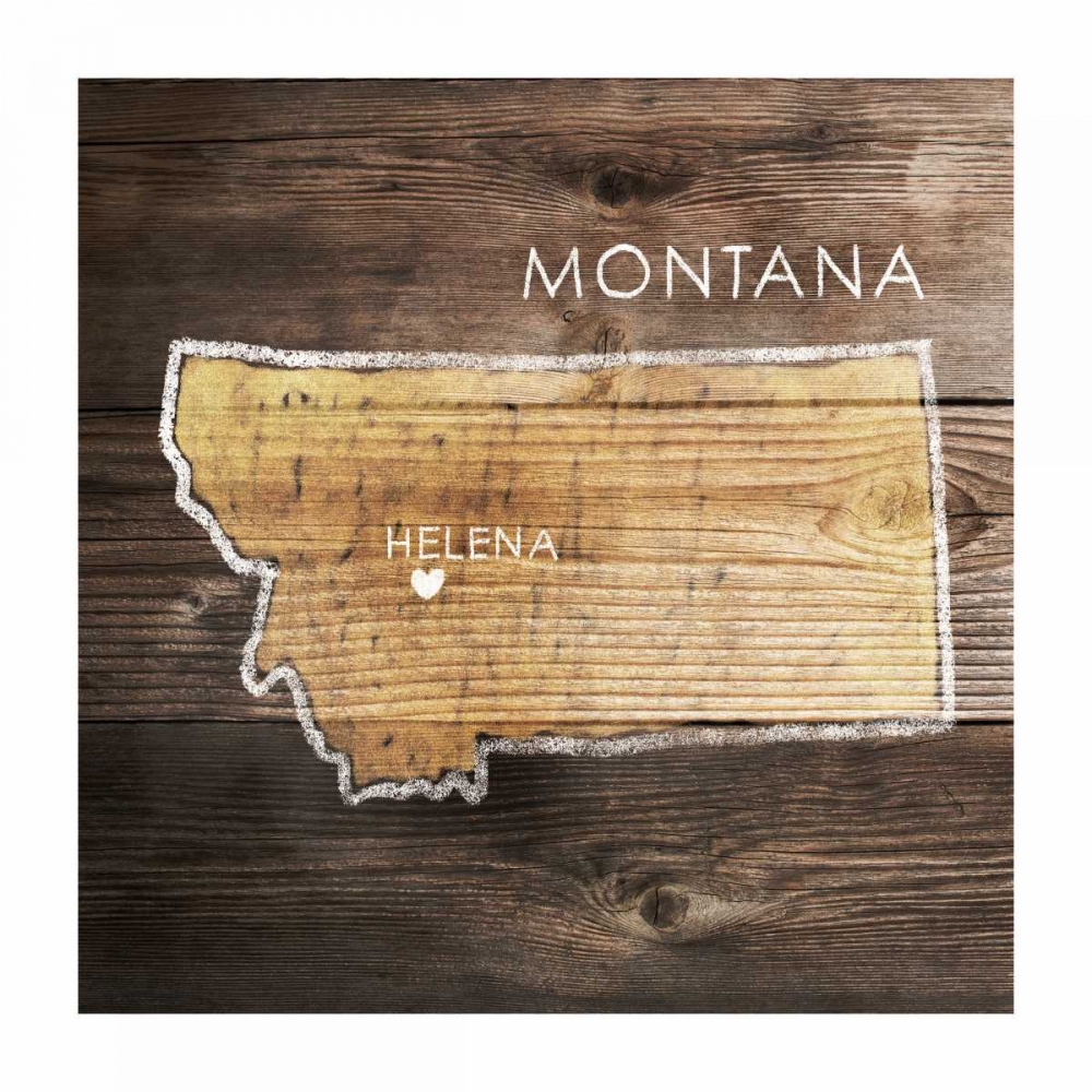 Montana Rustic Map art print by PI Galerie for $57.95 CAD