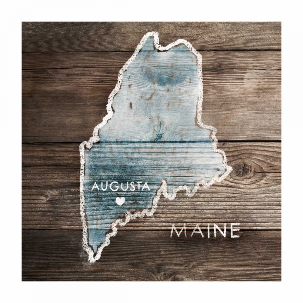 Maine Rustic Map art print by PI Galerie for $57.95 CAD