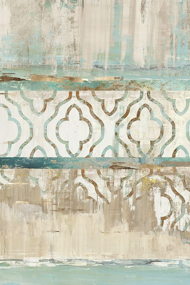 Teal Patchwork III art print by Tom Reeves for $57.95 CAD