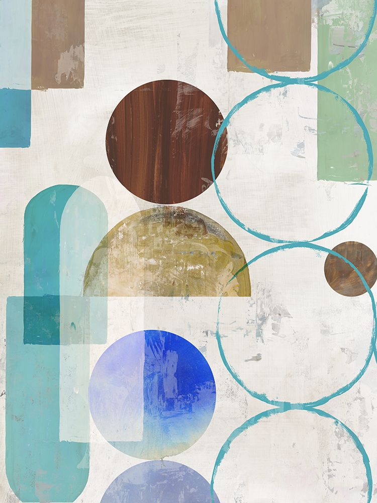 Blue Pieces Togehter I  art print by Tom Reeves for $57.95 CAD