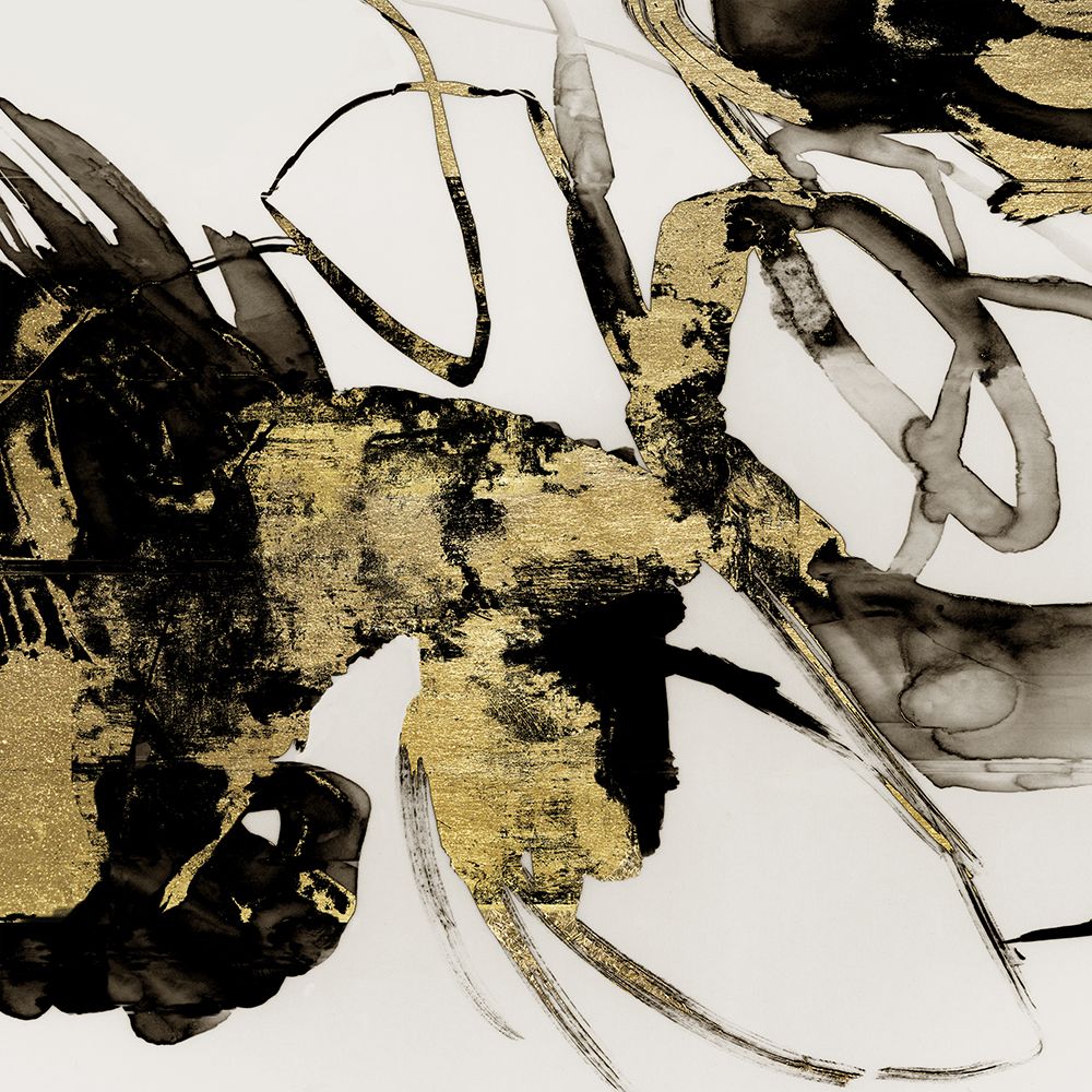 Gestural Black and Gold I  art print by Tom Reeves for $57.95 CAD