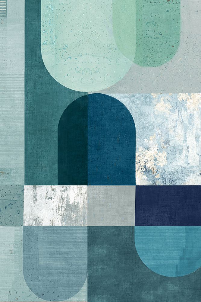 Golden Geo I Blue Version art print by Tom Reeves for $57.95 CAD