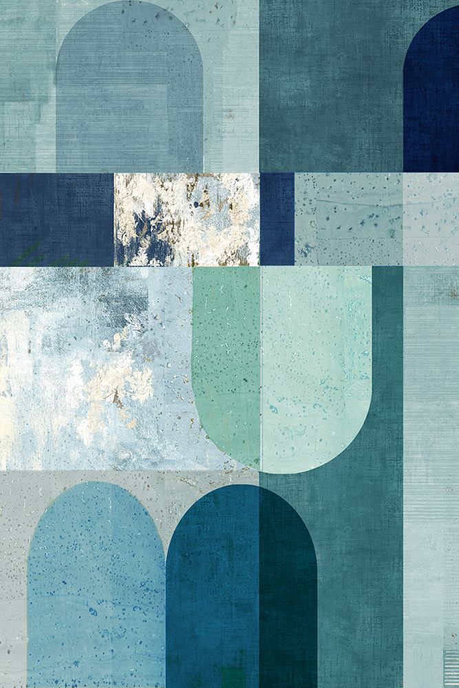 Golden Geo II Blue Version art print by Tom Reeves for $57.95 CAD