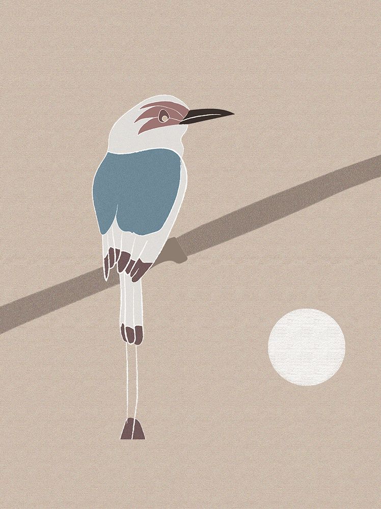 Japanese art a bird and the Moon art print by Sabrina Balbuena for $57.95 CAD