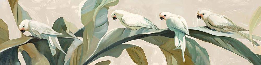 Banana Leaf Flock art print by Amanda Tsoukanelis for $57.95 CAD