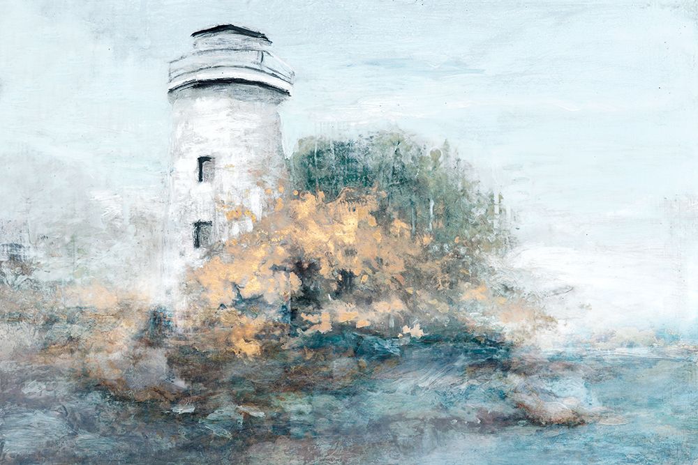 Golden Lighthouse art print by Matina Theodosiou for $57.95 CAD