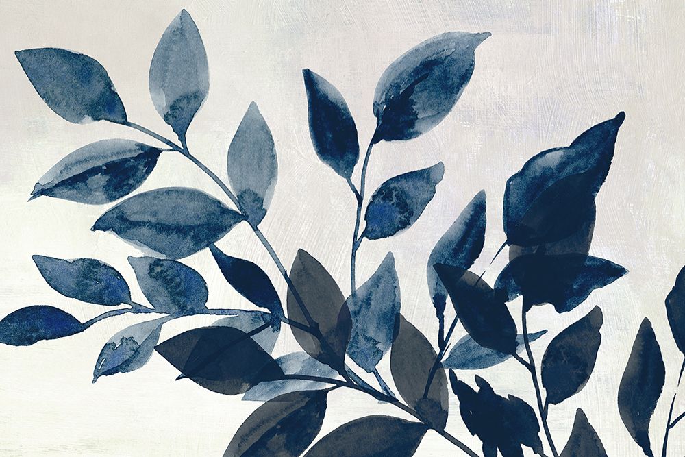 Indigo Blue Leaves art print by Mehta Divisha for $57.95 CAD
