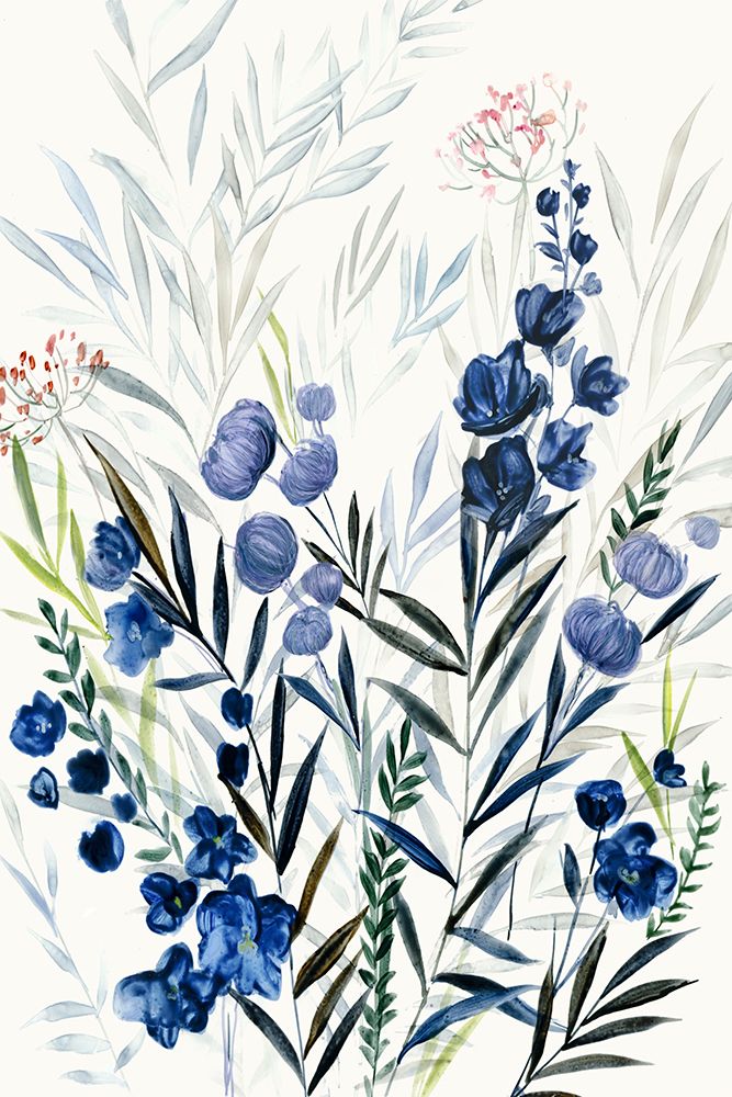 Cerulean Flora I art print by Hannah Dawson for $57.95 CAD