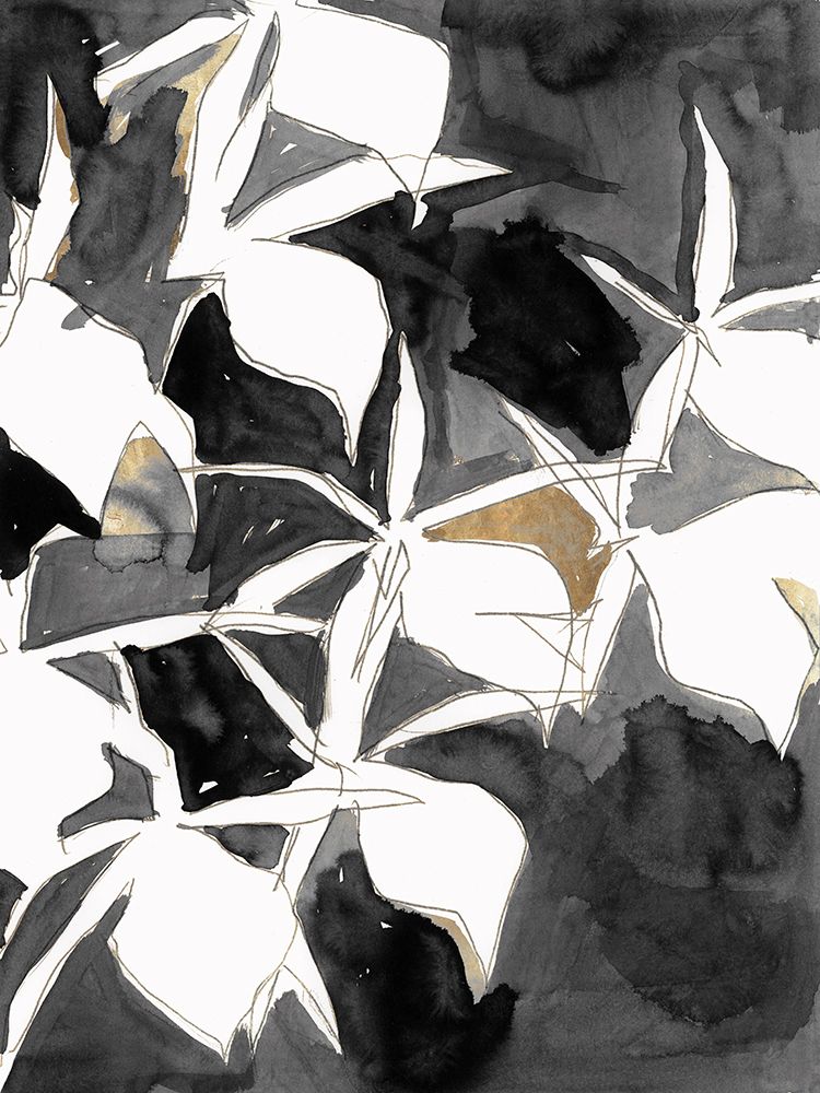 Black and Gold Floral I art print by Cartissi for $57.95 CAD