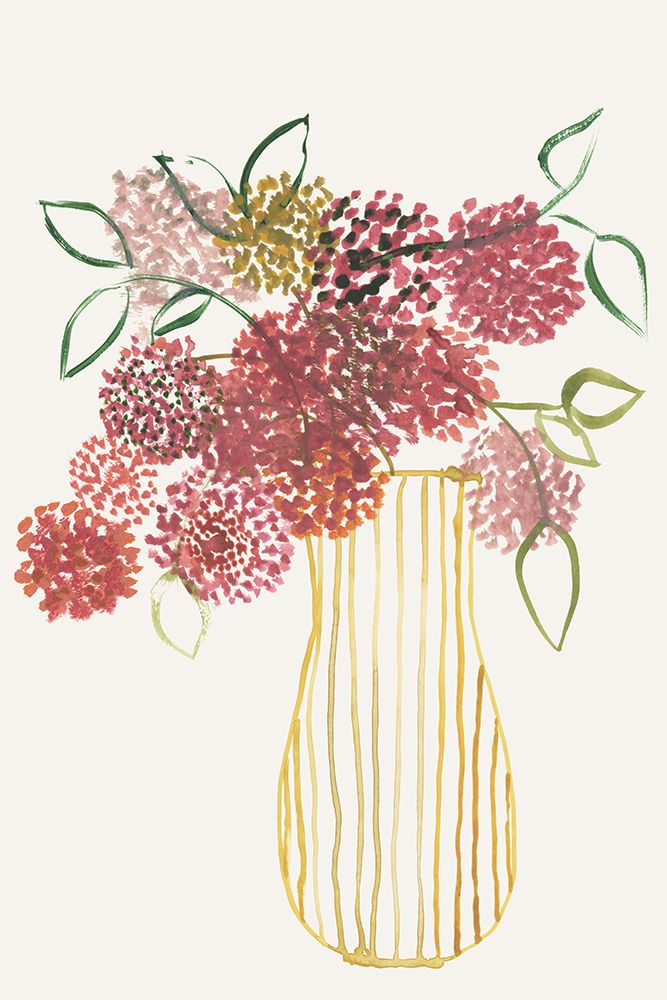 Soft Blossoms in Striped Vase II art print by Cartissi for $57.95 CAD