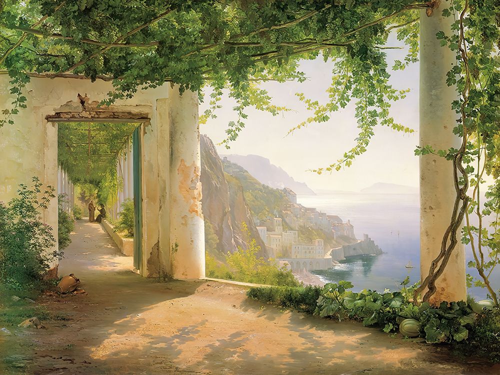 View to the Amalfi Coast art print by Carl Frederic Aagaard for $57.95 CAD