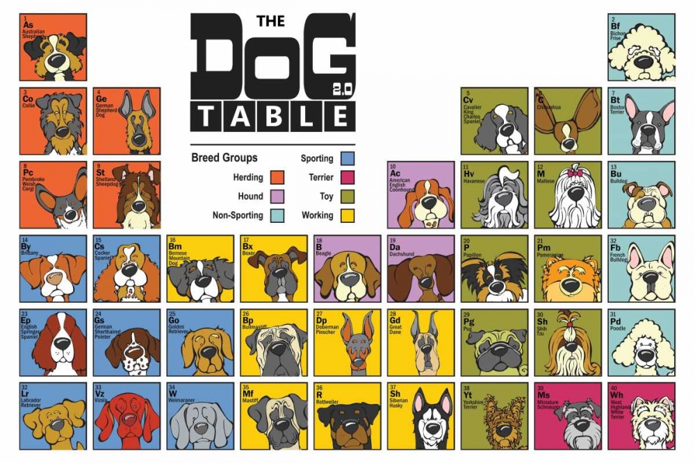 The Dog Table art print by Angry Squirrel Studio for $57.95 CAD