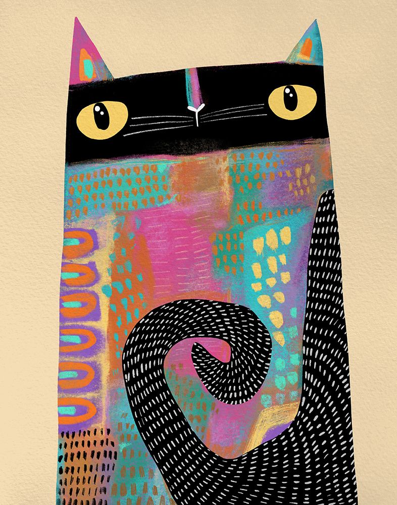 Colorful Cat art print by Gabriela Avila for $57.95 CAD