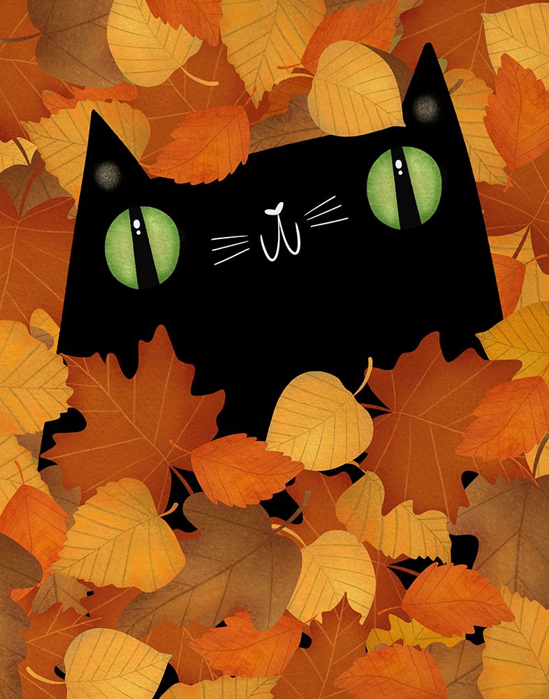 Black Cat in Autumn art print by Gabriela Avila for $57.95 CAD