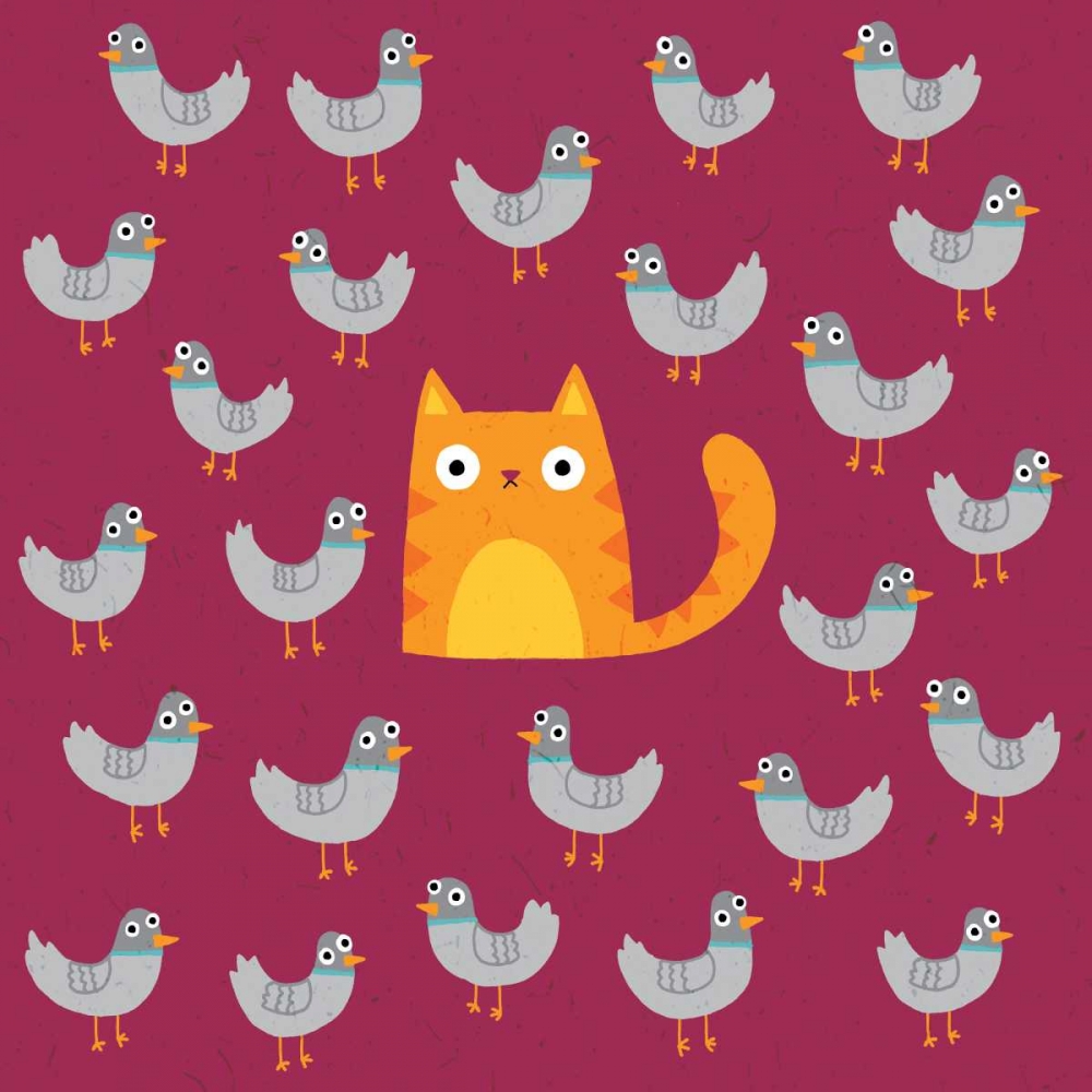 Cat amongst the Pigeons art print by Michael Buxton for $57.95 CAD