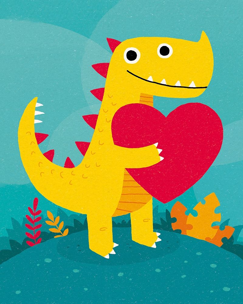 Dino Love art print by Michael Buxton for $57.95 CAD