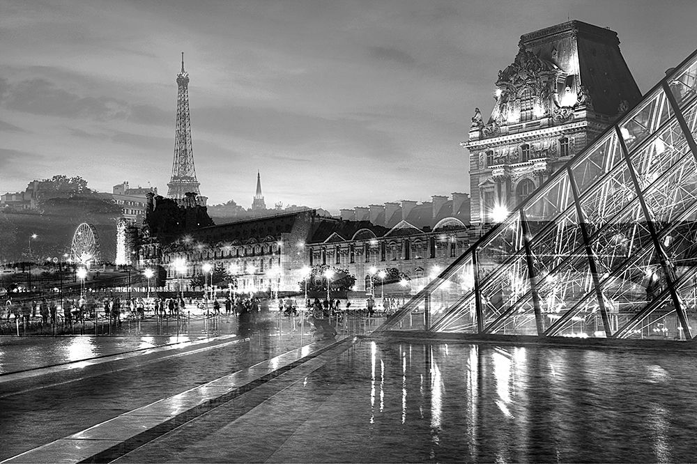 Louvre with Eiffel Tower Vista #2 art print by Alan Blaustein for $57.95 CAD