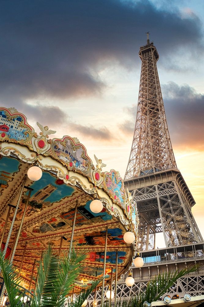 Eiffel Tower and Carousel II art print by Alan Blaustein for $57.95 CAD