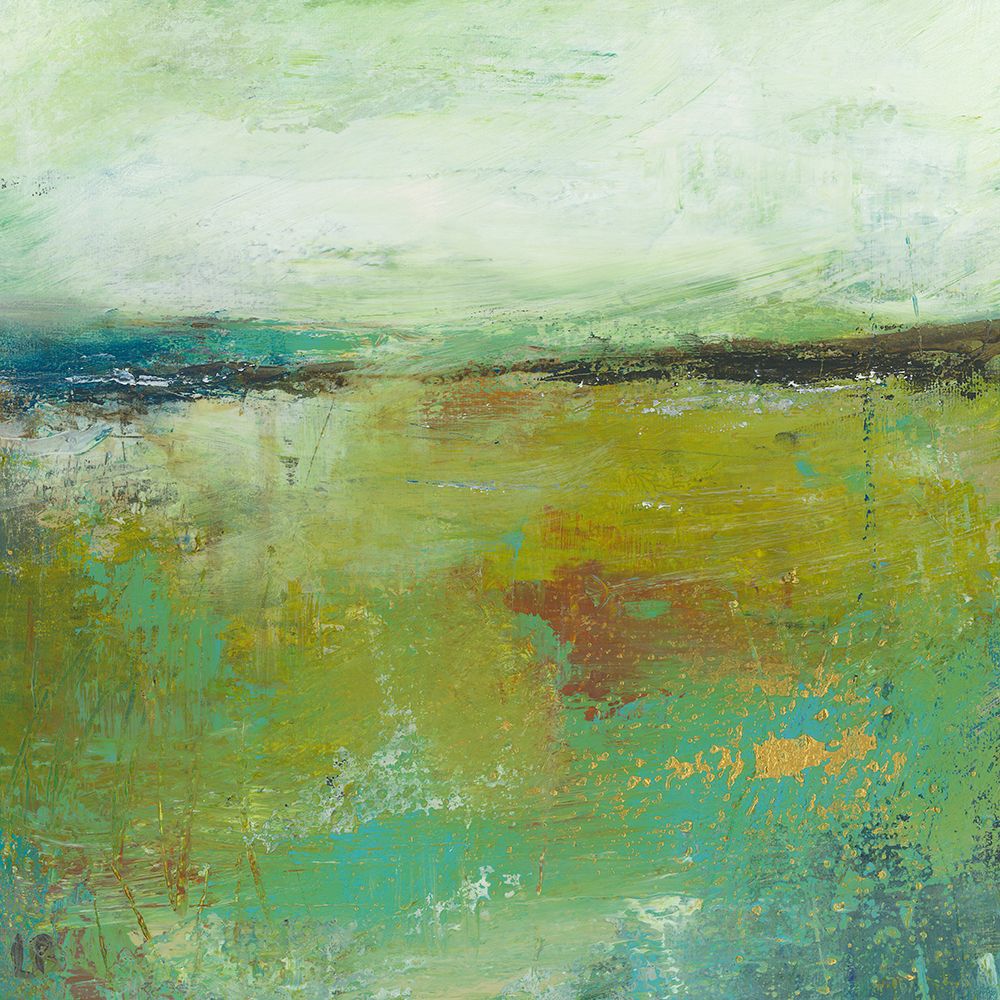 Turquoise and Gold 1 art print by Lesley Birch for $57.95 CAD