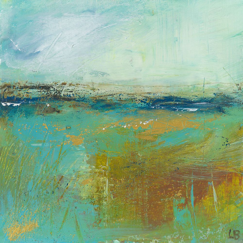 Turquoise and Gold 2 art print by Lesley Birch for $57.95 CAD