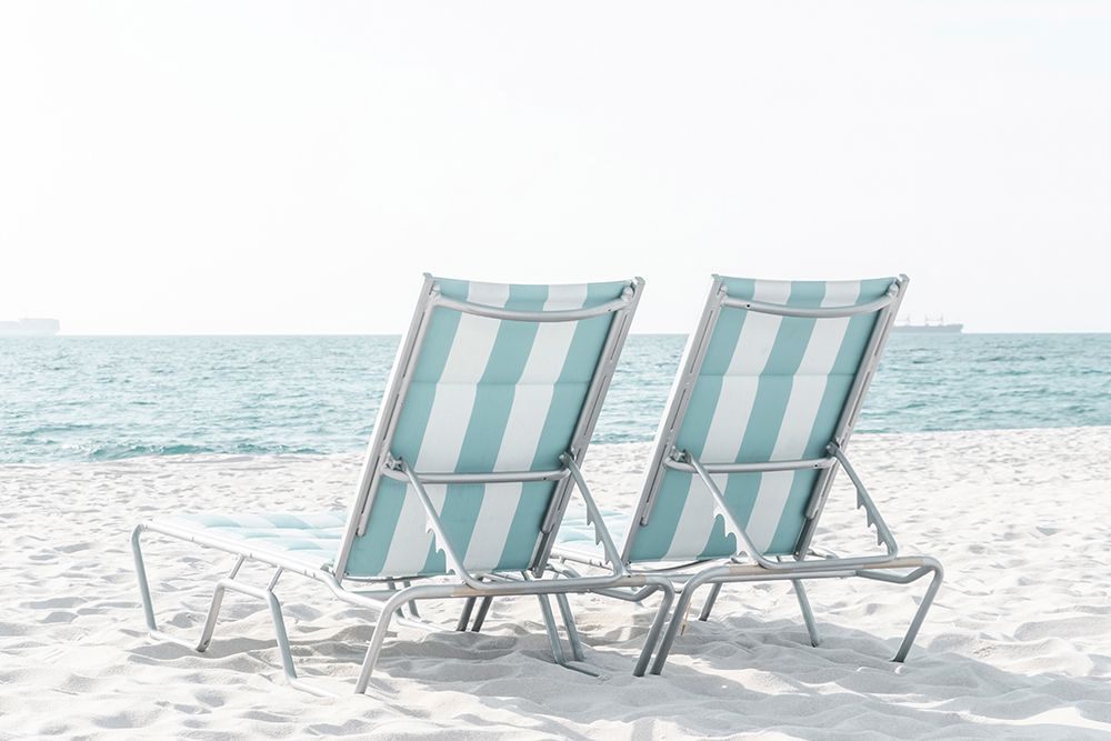 Beach Chairs By The Ocean art print by Elena Chukhlebova for $57.95 CAD