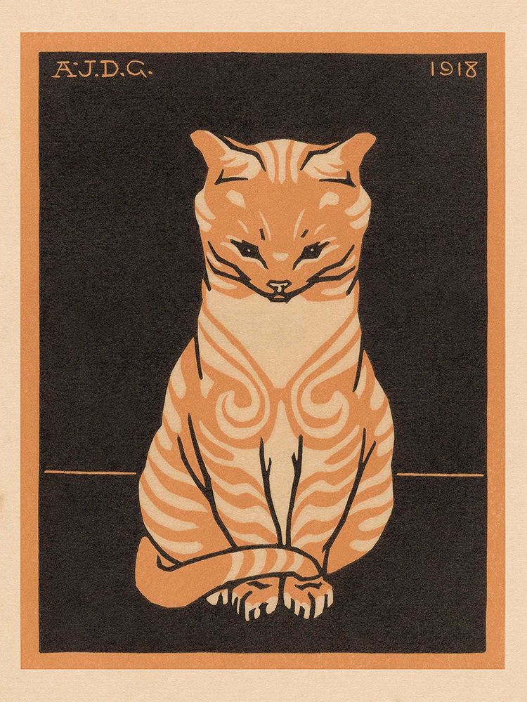 Sitting Cat, 1918 art print by Julie De Graag for $57.95 CAD