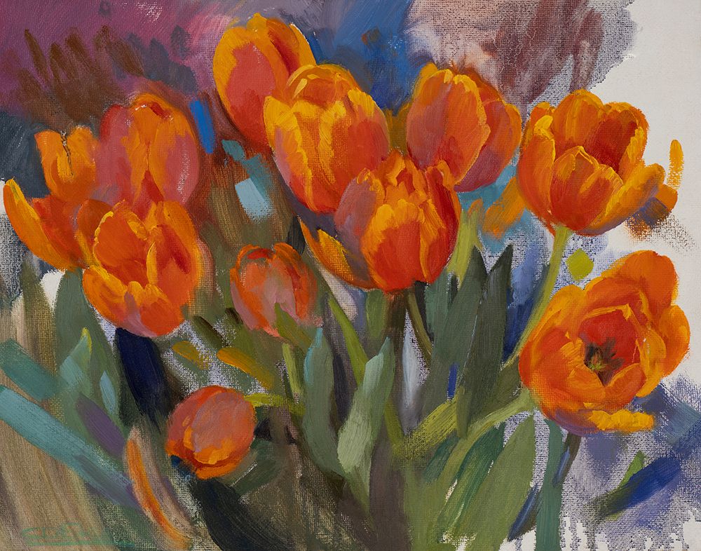 Apricot Tulips art print by Christine Debrosky for $57.95 CAD