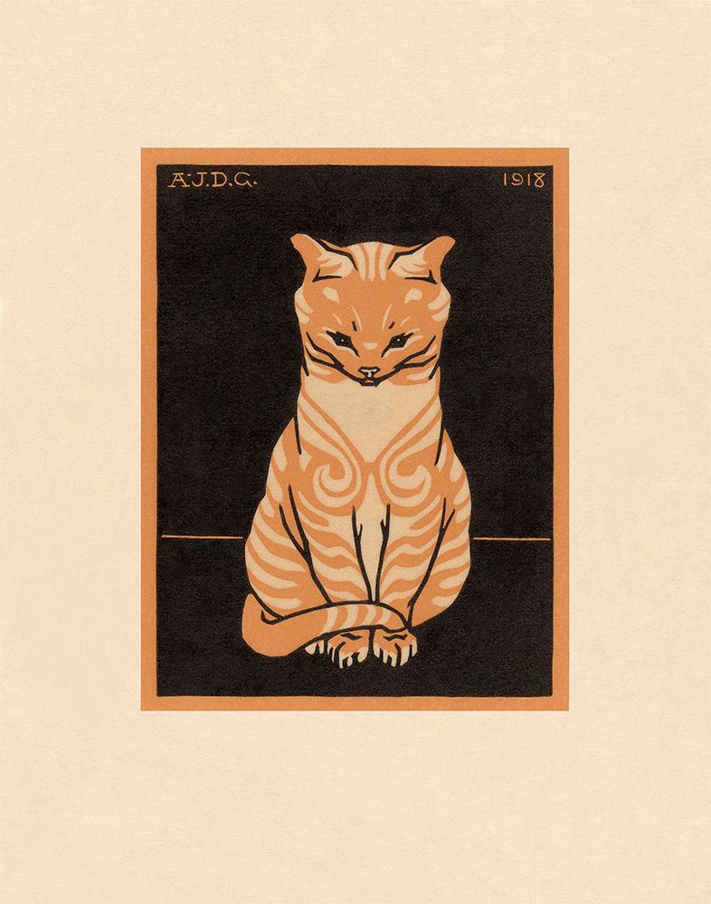 Sitting Cat, 1918 art print by Julie De Graag for $57.95 CAD