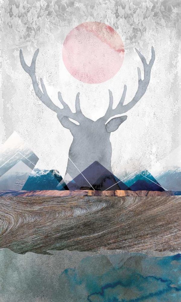 Deer and Mountains 2 art print by Louis Duncan-He for $57.95 CAD