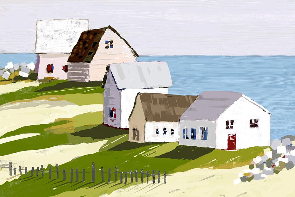 Cottages By The Sea art print by Tina Finn for $57.95 CAD