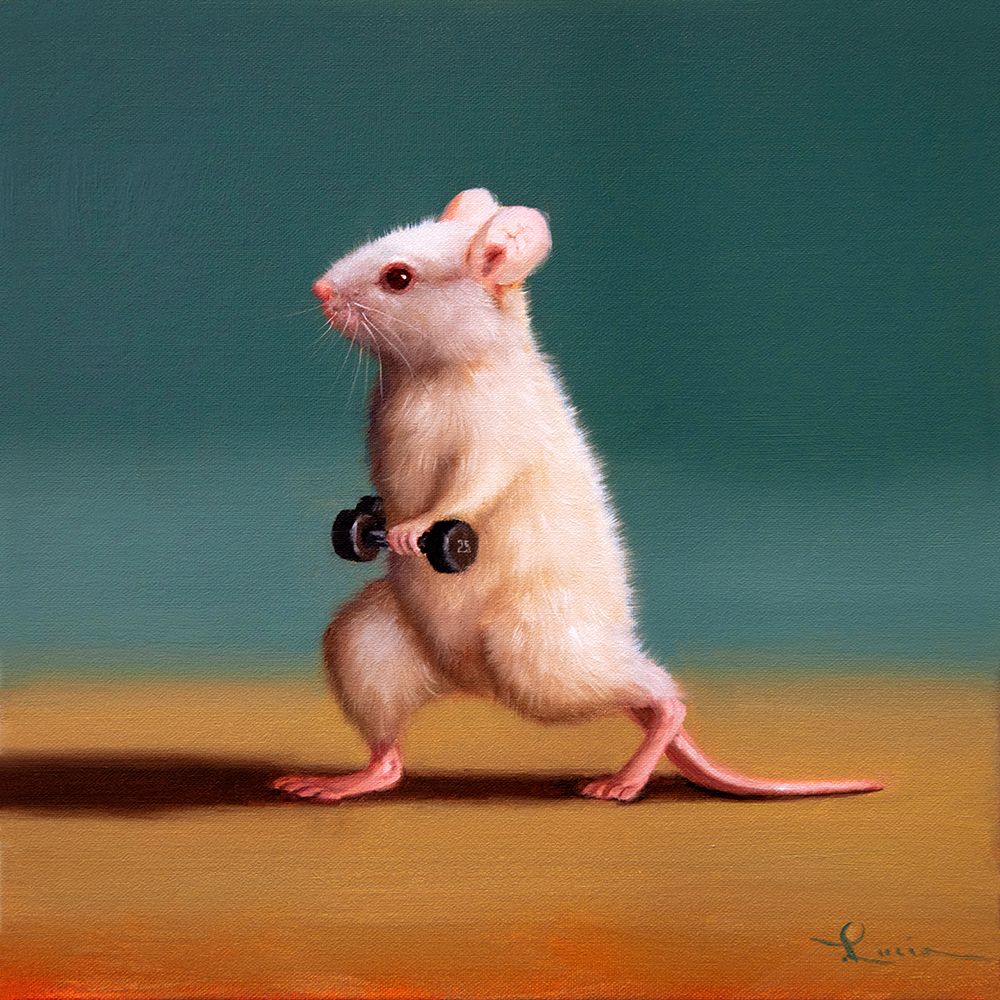 Gym Rat Dumbbell Lunge art print by Lucia Heffernan for $57.95 CAD