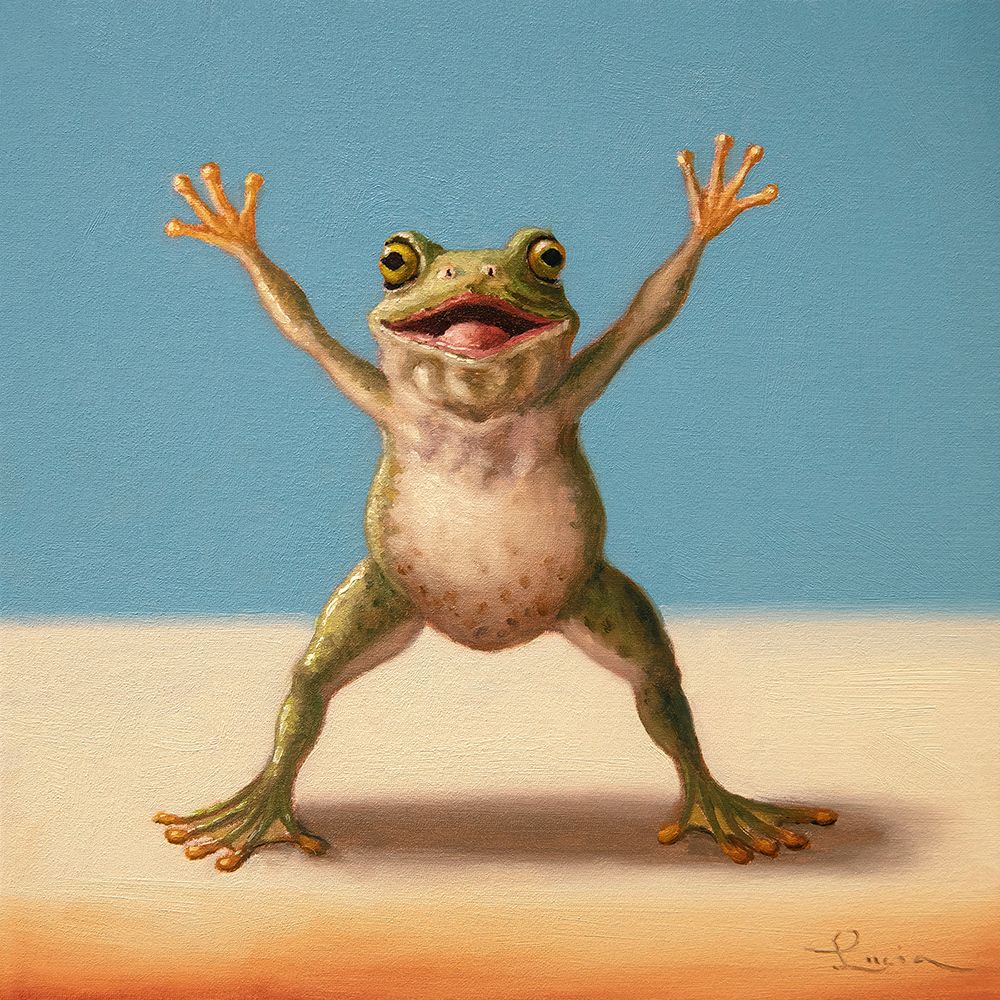 Gym Frog Jumping Jacks art print by Lucia Heffernan for $57.95 CAD