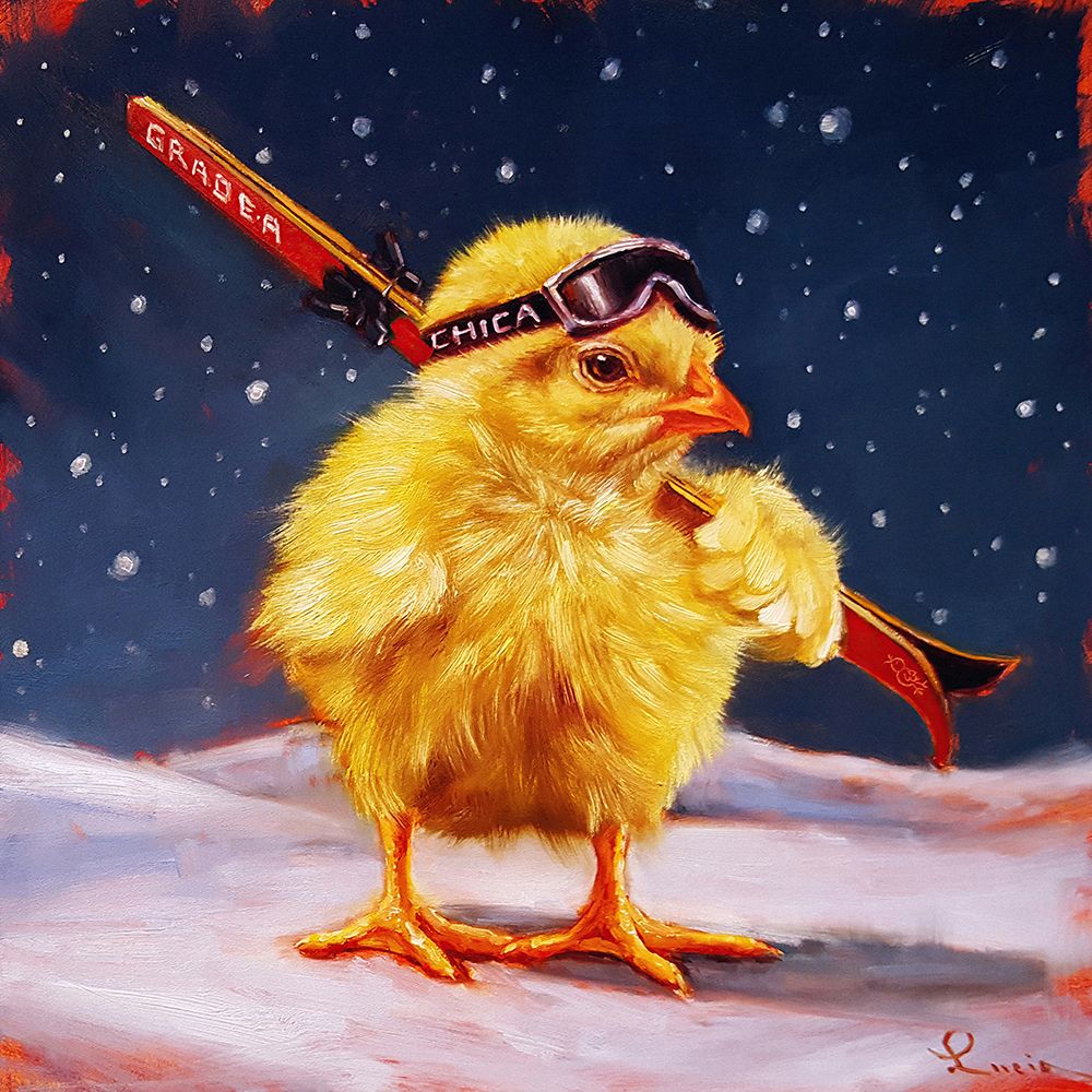 Chick With Sticks art print by Lucia Heffernan for $57.95 CAD