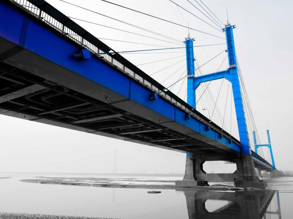 Suspension Bridge in Blue art print by PhotoINC Studio for $57.95 CAD