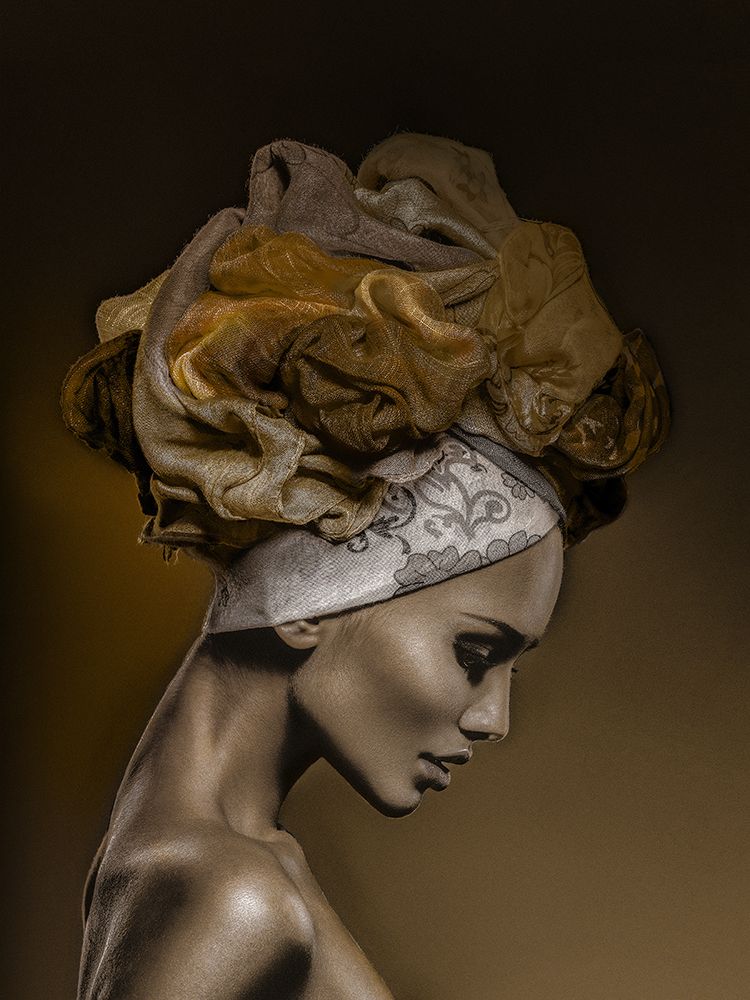 Woman in Thought, Gold art print by Incado for $57.95 CAD