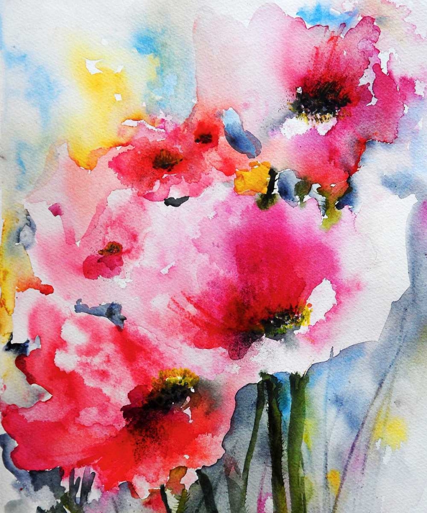 Summer Poppies II art print by Karin Johannesson for $57.95 CAD