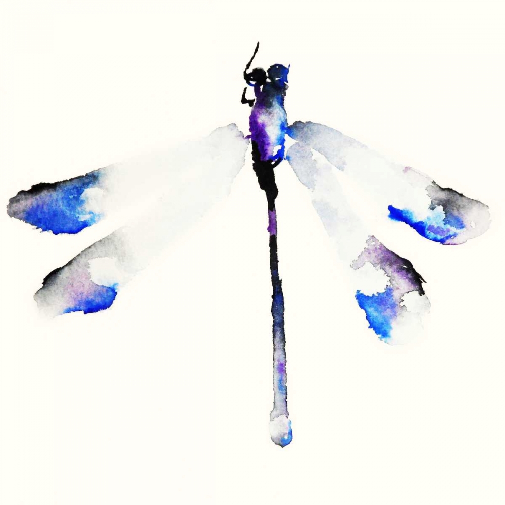 Blue and Violet Dragonfly art print by Karin Johannesson for $57.95 CAD