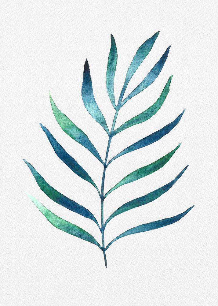 Blue and Green Watercolor Leaves 2 art print by Cami Juncos for $57.95 CAD