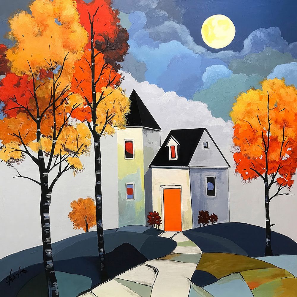 Under a Harvest Moon art print by John Jaster for $57.95 CAD