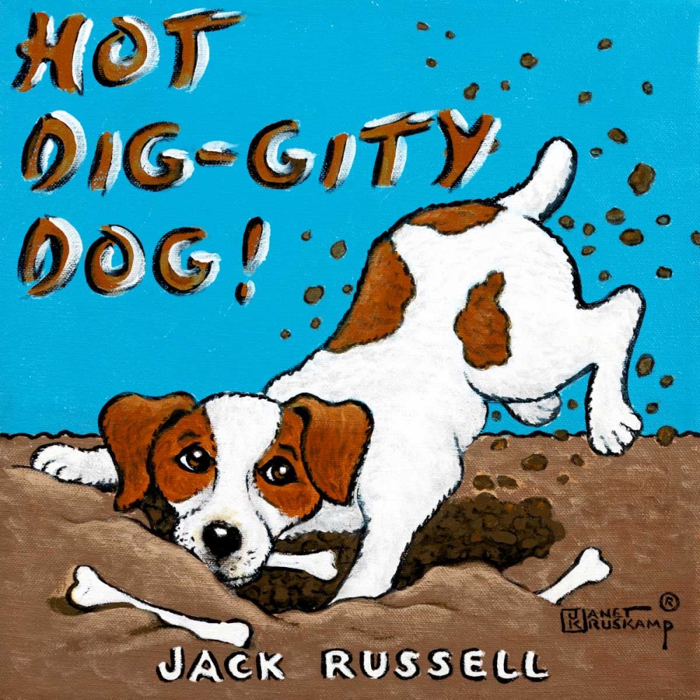 Hot Dig-Gity Dog! art print by Janet Kruskamp for $57.95 CAD