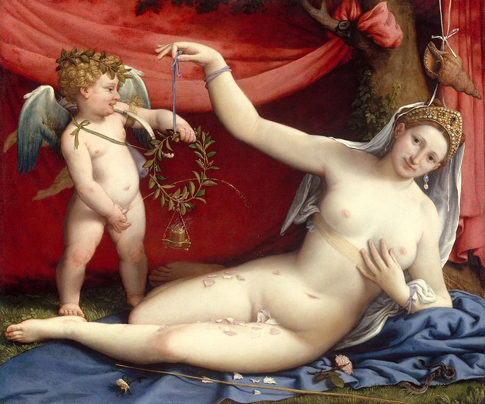 Venus and Cupid art print by Lorenzo Lotto for $57.95 CAD